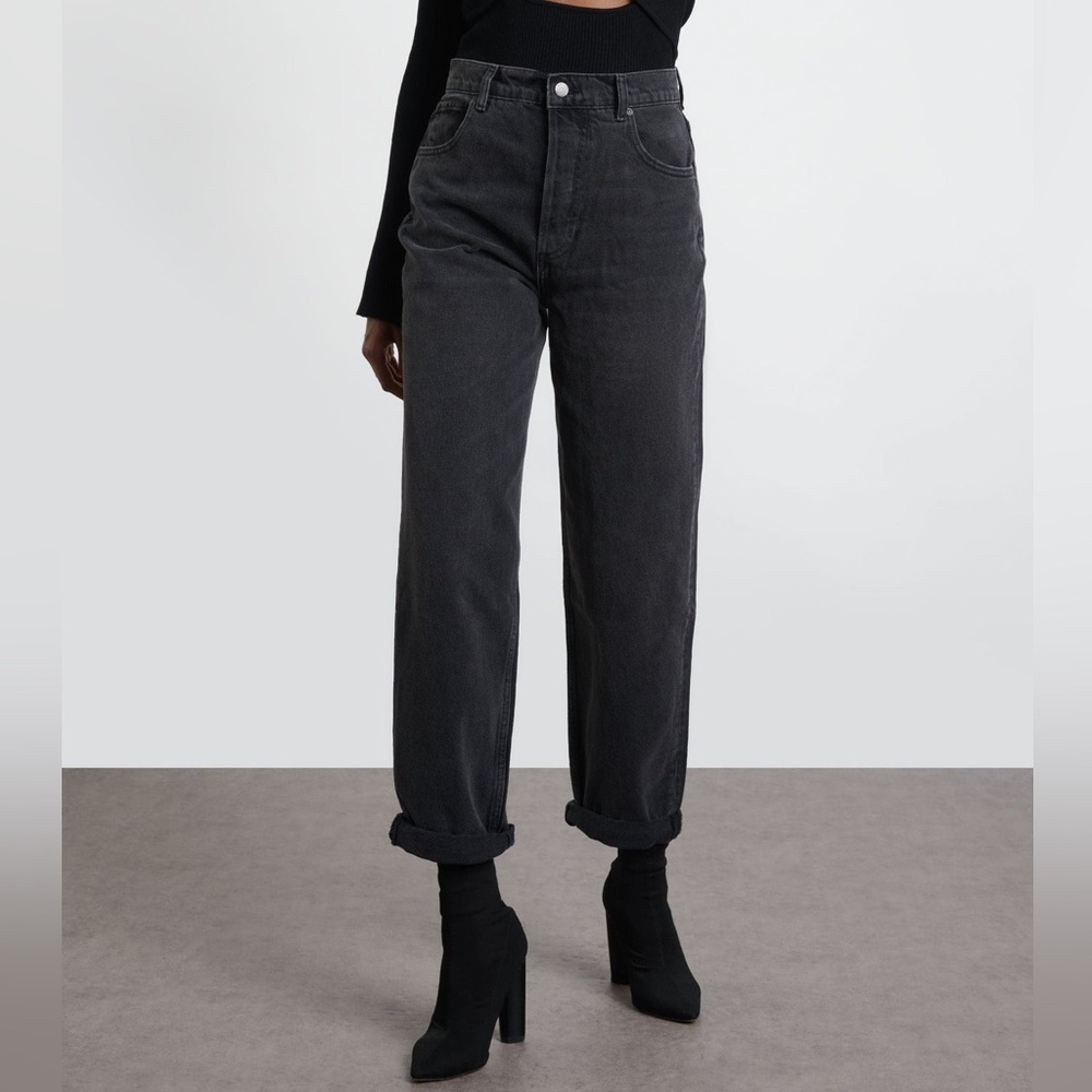 Boyish Button Fly High Rise Jeans - Washed Black - size 26